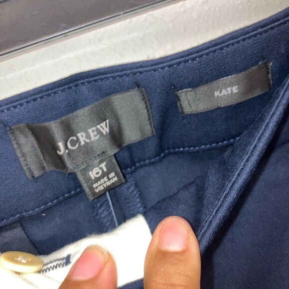 J. Crew Navy Straight Leg Dress Pants size 16 Tall NEW #151 - Picture 6 of 9